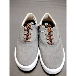 NWT Sperry Boat Shoes Striper II CVO STS17393 Gray Preppy Resort Athletic Men 8